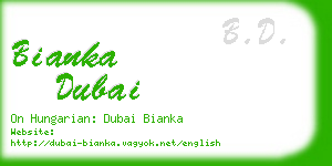 bianka dubai business card